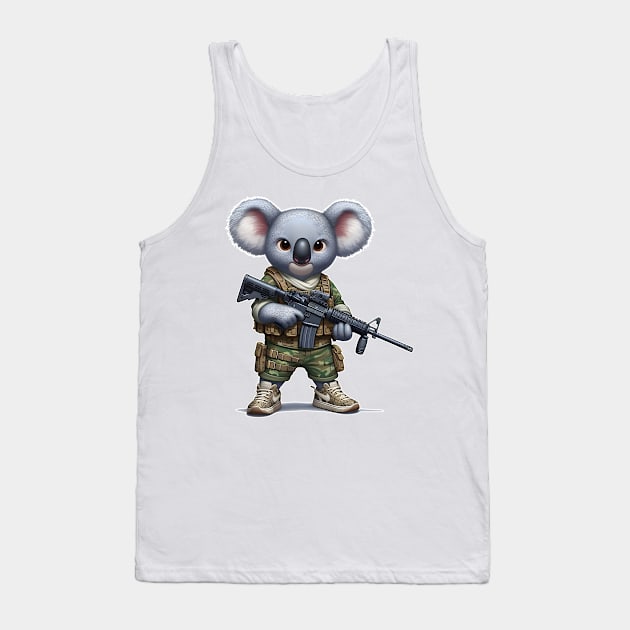 Tactical Koala Tank Top by Rawlifegraphic